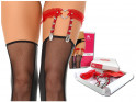 Red garter with studs - 4