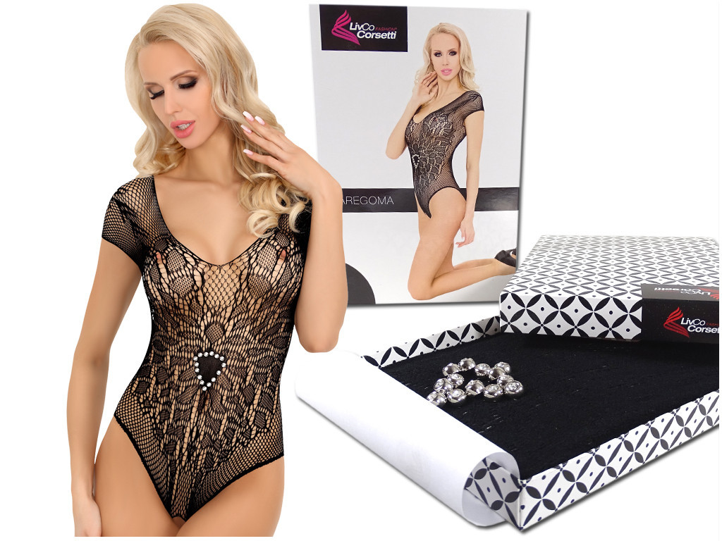 Fekete női body, erotikus ragadozó fehérnemű - 5