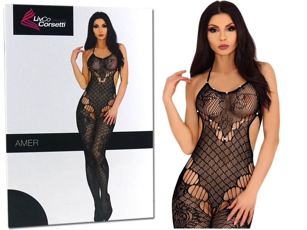 Lingerie élastique noire de bodystocking - 3