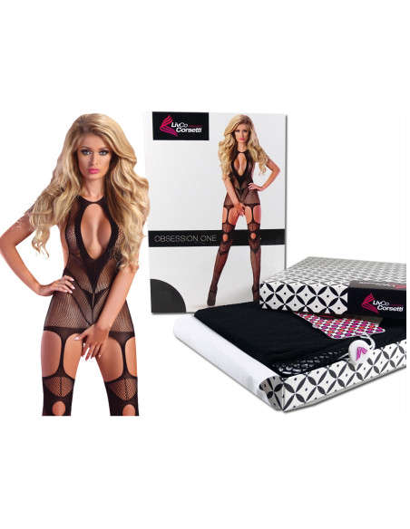 Erotic lingerie black ladies' bodystocking - 5