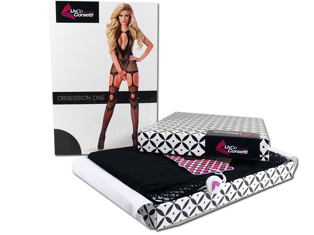 Erotiska apakšveļa melns bodystocking sievietēm - 6