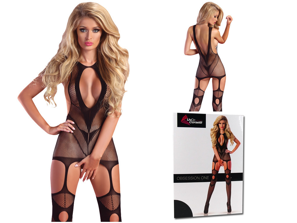 Erotic lingerie black ladies' bodystocking - 4