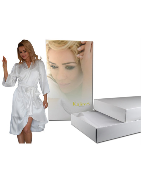Pöntös peignoir szatén ecru - 4