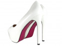 White pins on the platform high heels lacquer large sizes - 2