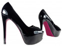 Czarne szpilki na platformie duże rozmiary high heels - 3