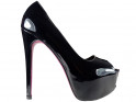 Czarne szpilki na platformie duże rozmiary high heels - 1