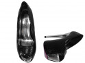 Juodos platformos stilettos moteriški gyvatės odos batai - 4