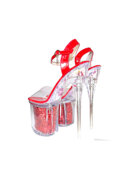 Épingles rouges, hauts talons, lunettes, bottes érotiques - 2