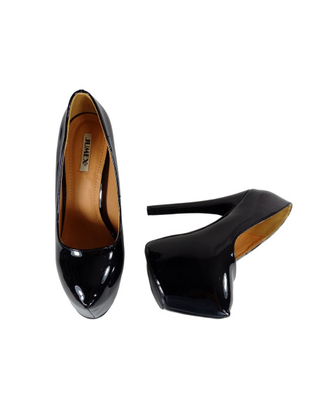 Czarne szpilki damskie na platformie high heels