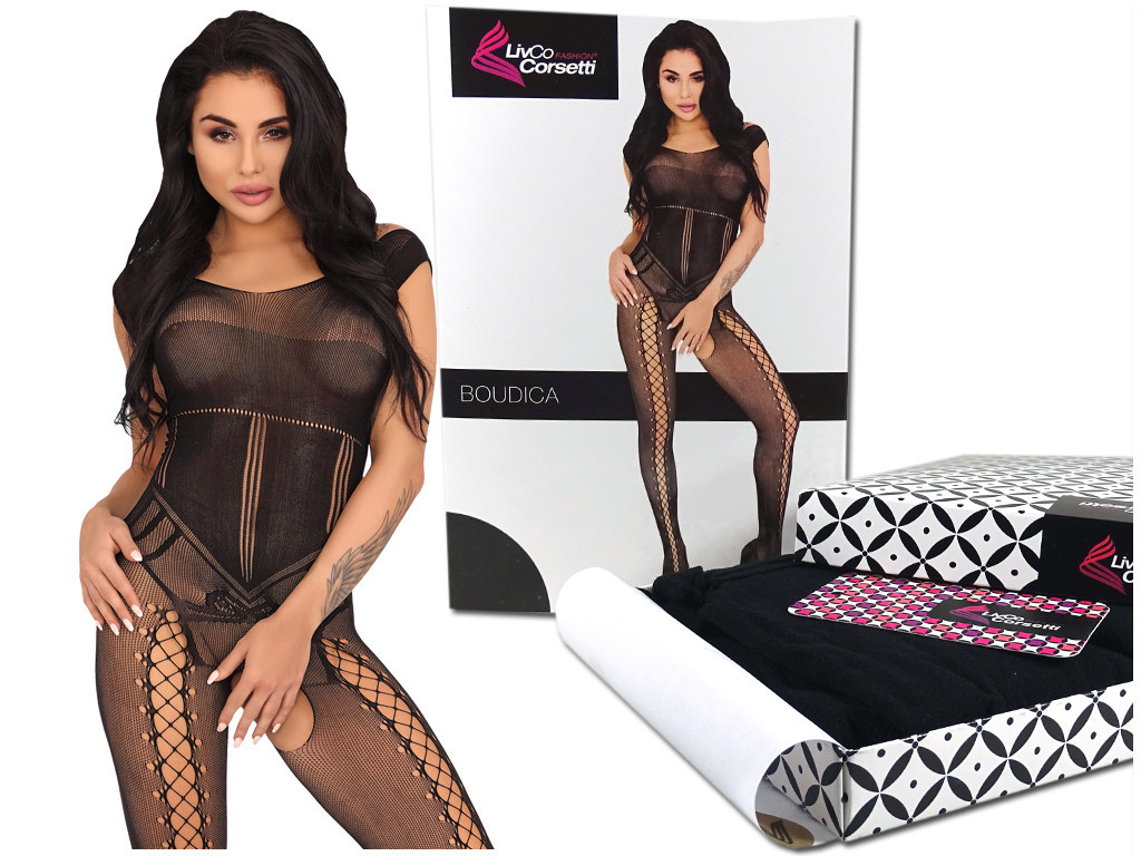 Sexy erotische Dessous schwarzer Bodystocking - 5