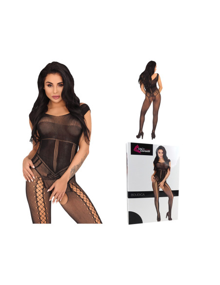 Sexy erotische Dessous schwarzer Bodystocking - 4
