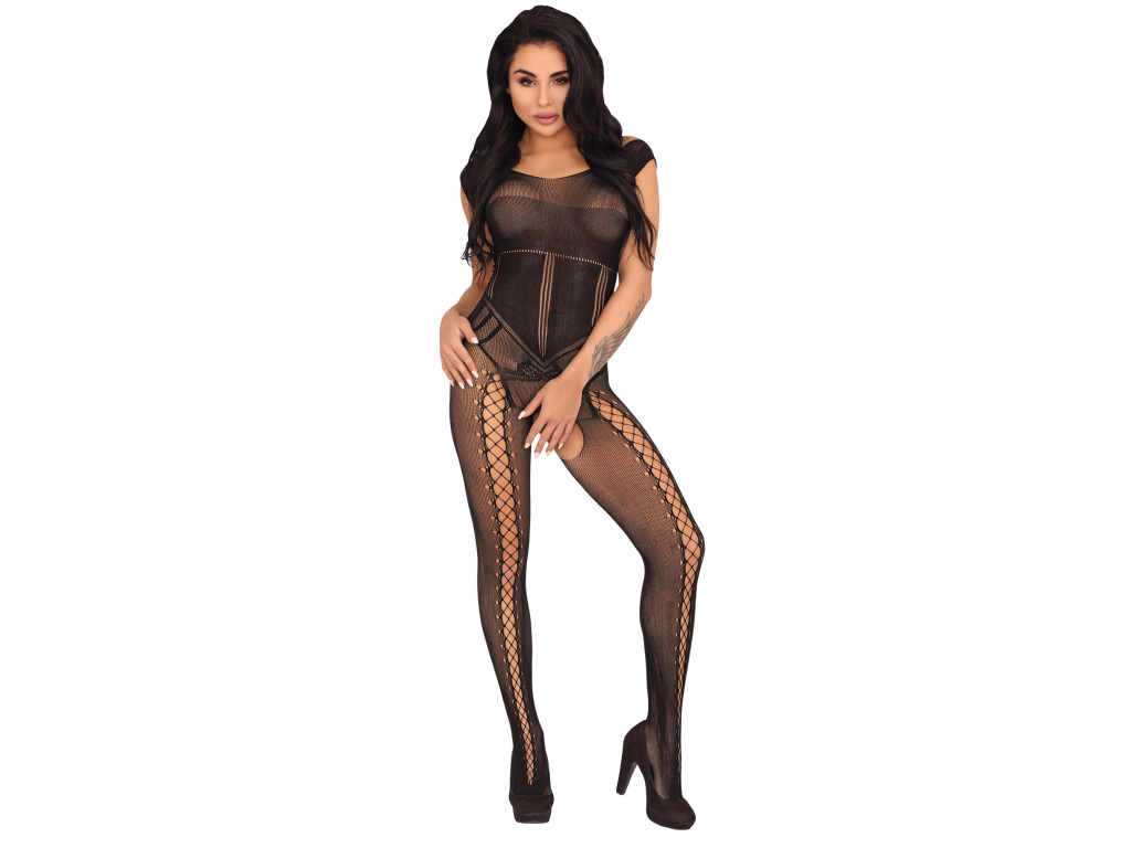 Sexy erotické spodné prádlo, čierne bodystocking - 1