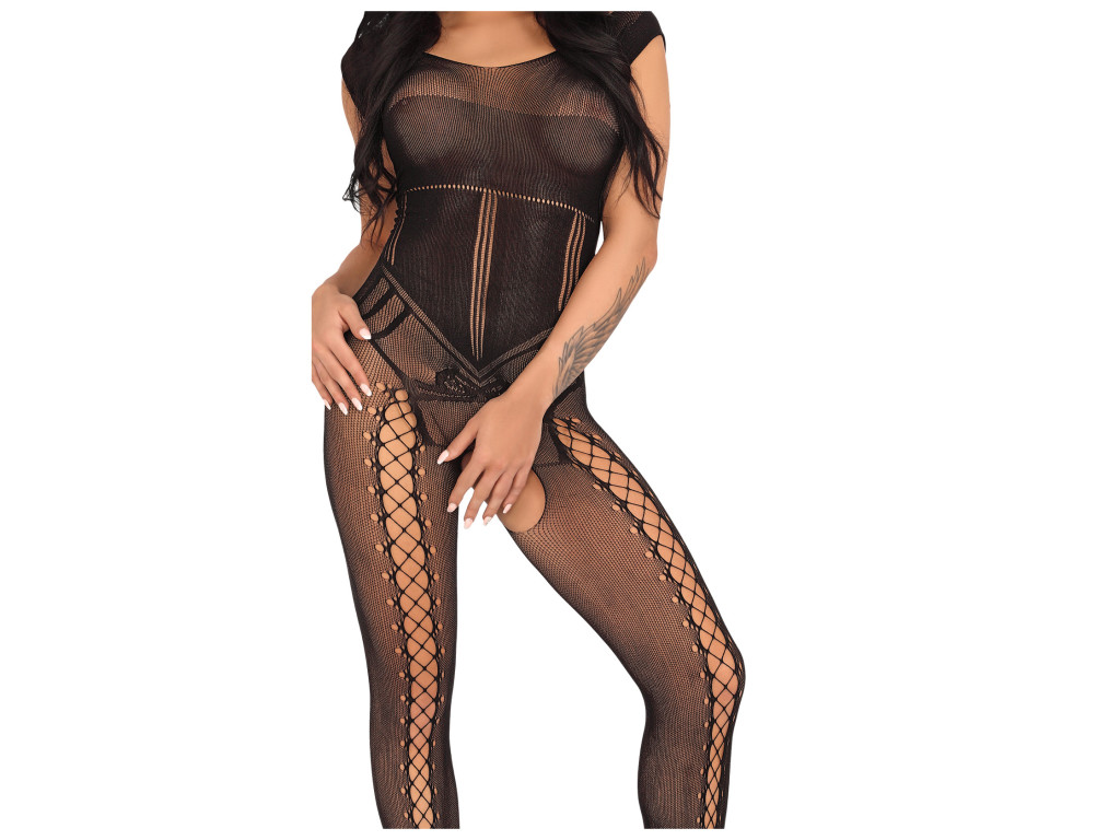Seksowna bielizna erotyczna czarny bodystocking