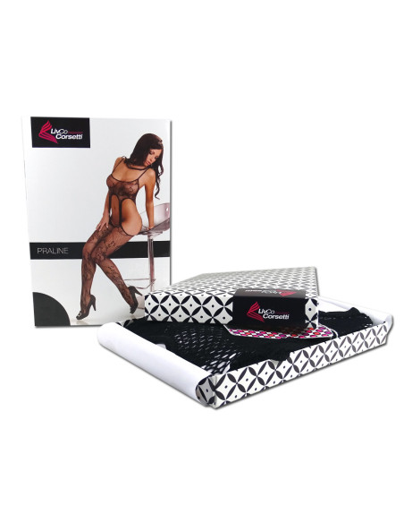 Fekete női bodystocking szexi erotikus fehérnemű - 6