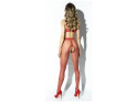Red women's pantyhose with a shiny crotch hole - 2