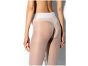 White women's tights with a hole in the crotch shiny - 6