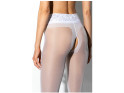 White tights with a hole in the crotch with a lace waistband - 6