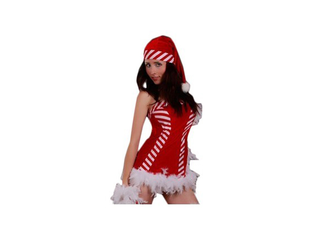 Dressing up a set of Santa Claus white and red - 1