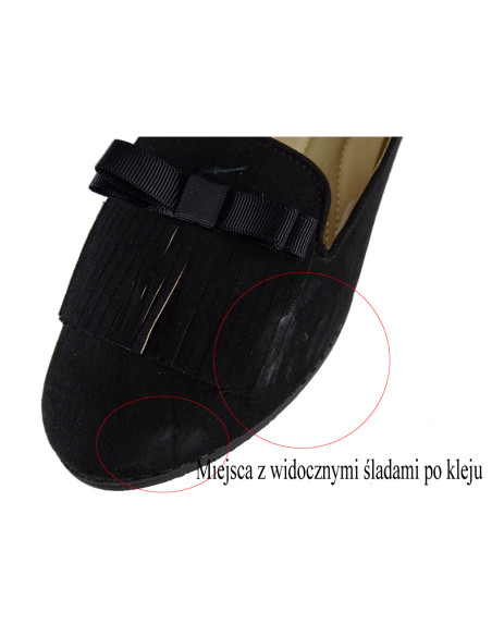 Outletové čierne semišové mokasíny dámske - 2