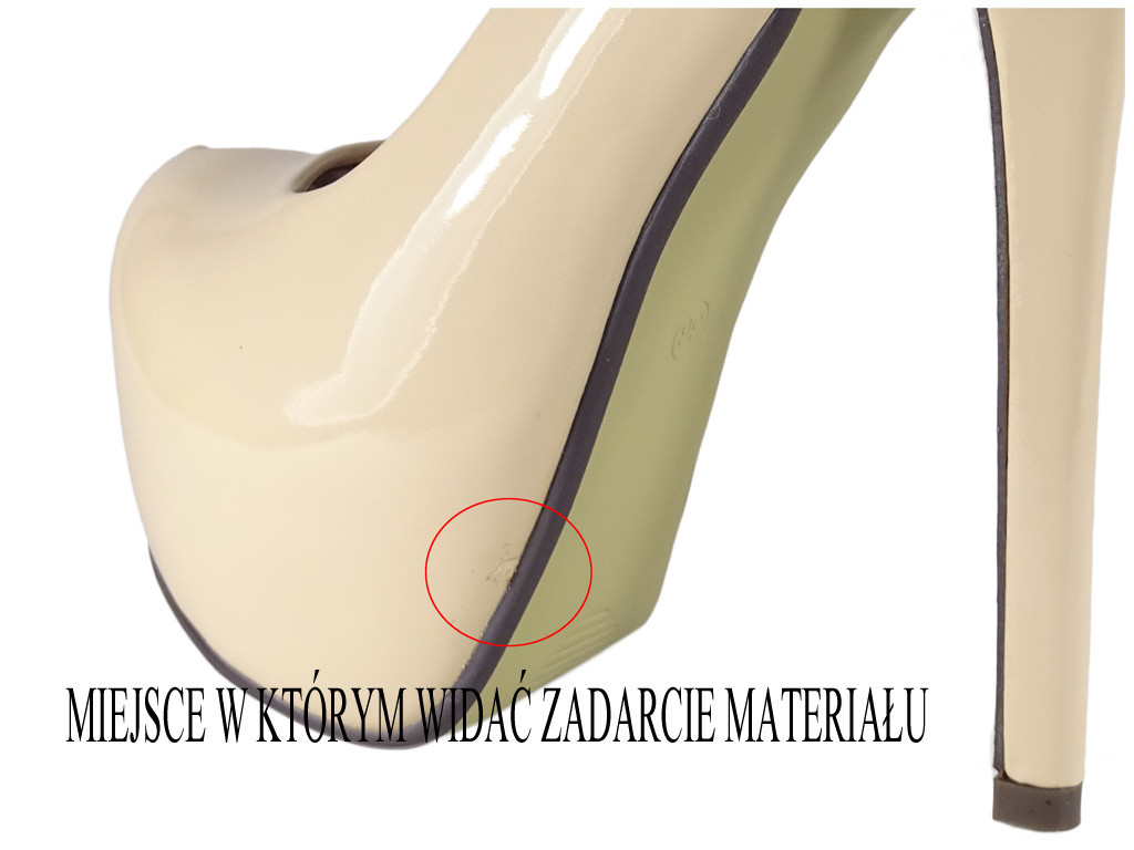 Outlet Augstpapēžu augstpapēžu smilškrāsas platformas kurpes - 2
