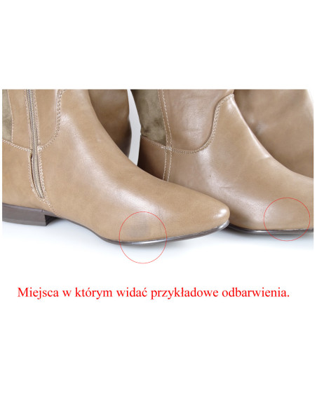 OUTLET Moteriški smėlio spalvos eko odos plokšti batai - 2
