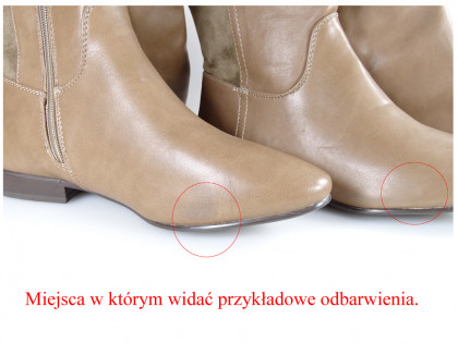 OUTLET Béžové dámske ploché topánky z ekologickej kože - 2