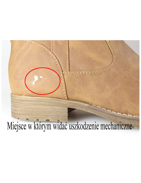 OUTLET ploché dámske čižmy, béžová, ekologická koža - 2