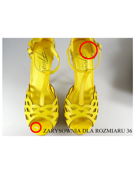 Outlet dzeltenas stiletto sandales platformas kurpes - 5