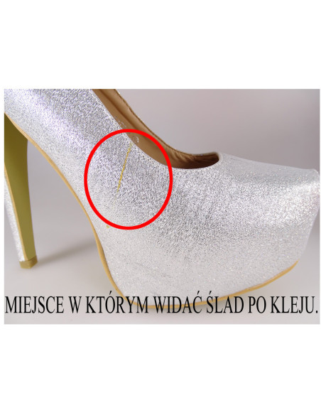 Outlet sudraba kāzu platformas stilettos - 2
