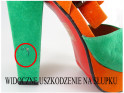 Outletové zeleno-oranžové sandály - 2