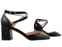 Black low female shuttles with ankle strap - 3
