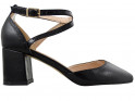Black low female shuttles with ankle strap - 1