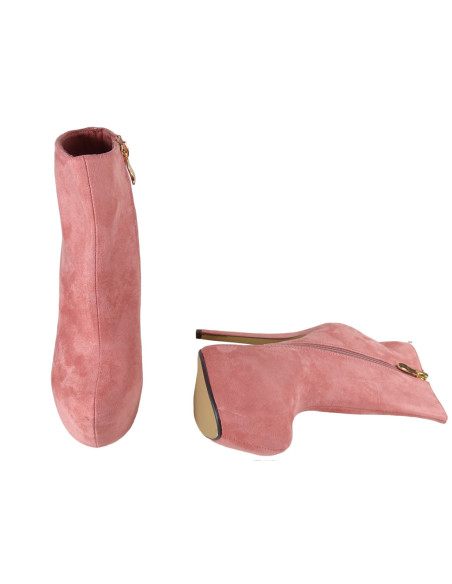 Pink boots on the platform suede boots - 4