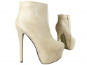 Beige boots on the platform suede boots for women - 3