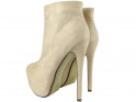 Beige boots on the platform suede boots for women - 2