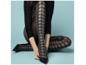Checkered women's pantyhose with 40den melange - 2