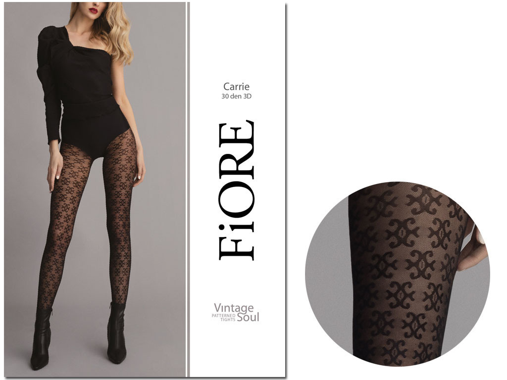 Collants à motifs pour femmes noires 30 den - 3