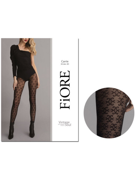 Collants à motifs pour femmes noires 30 den - 3