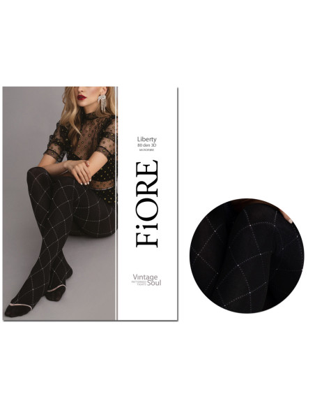 Collant en microfibre à motif diamant 80den - 3