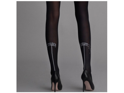 Microfibre tights 40 bottom patterned with stitching - 2
