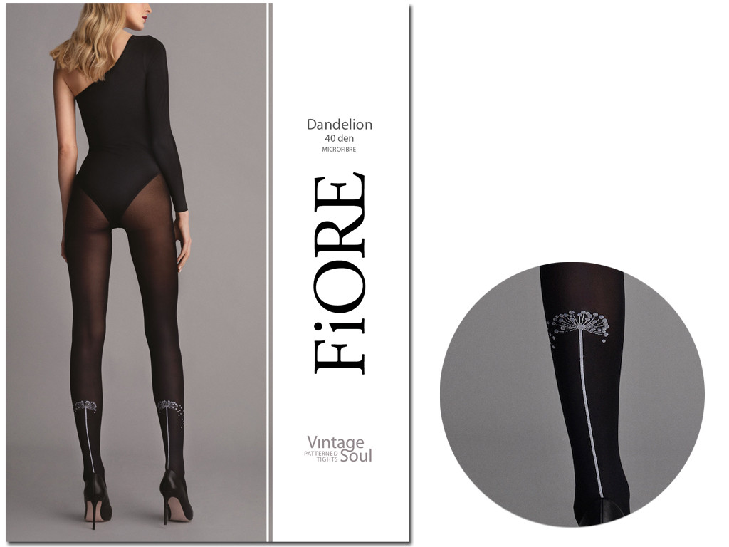 Microfibre tights 40 bottom patterned with stitching - 3
