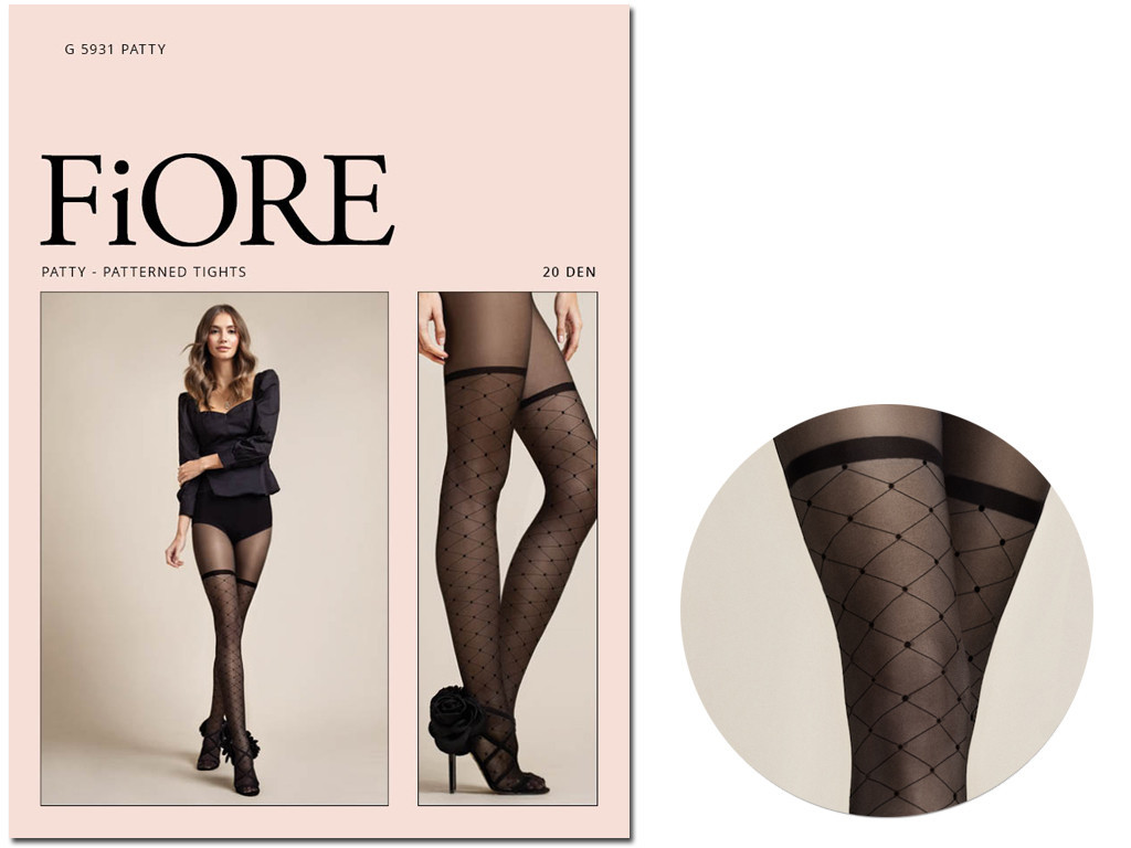 Patterned women's pantyhose imitates stockings - 3