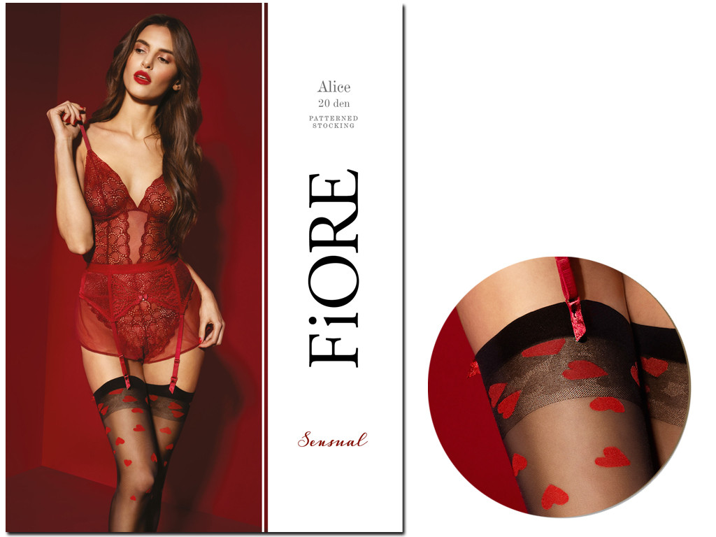 Black stockings for a red heart belt - 3