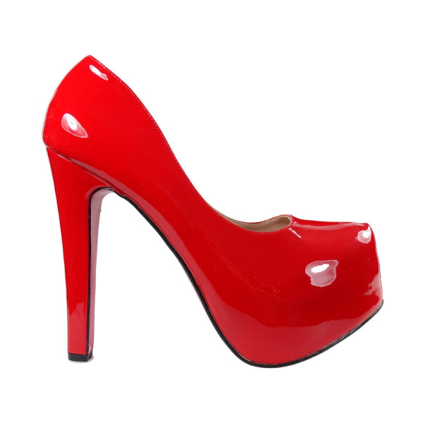 Augstas sarkanas platformas stilettos lieli izmēri - 1