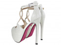 White glitter pins on the platform sandals with a belt - 2