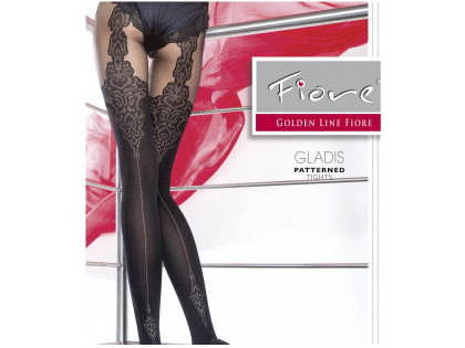 Suture tights imitating patterned stockings 40den - 2