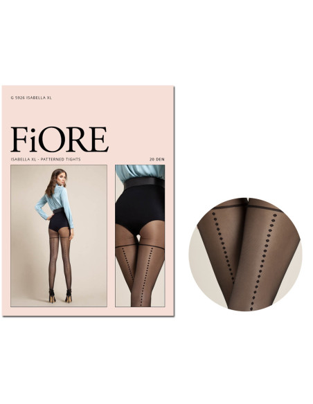 Schwarze Damenstrumpfhose mit 20den-Punkt-Naht - 3