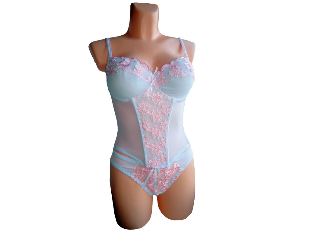 ENSEMBLE CORSET DE LINGERIE LYS BLANC - 1