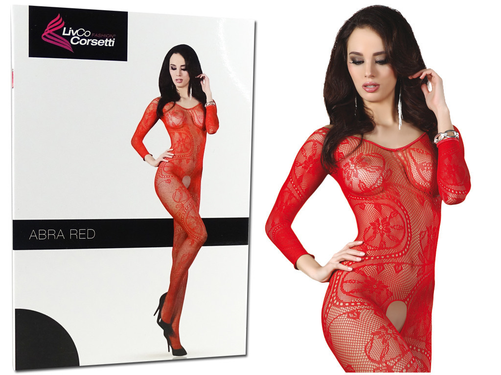 Red bodystocking ladies' erotic underwear - 3
