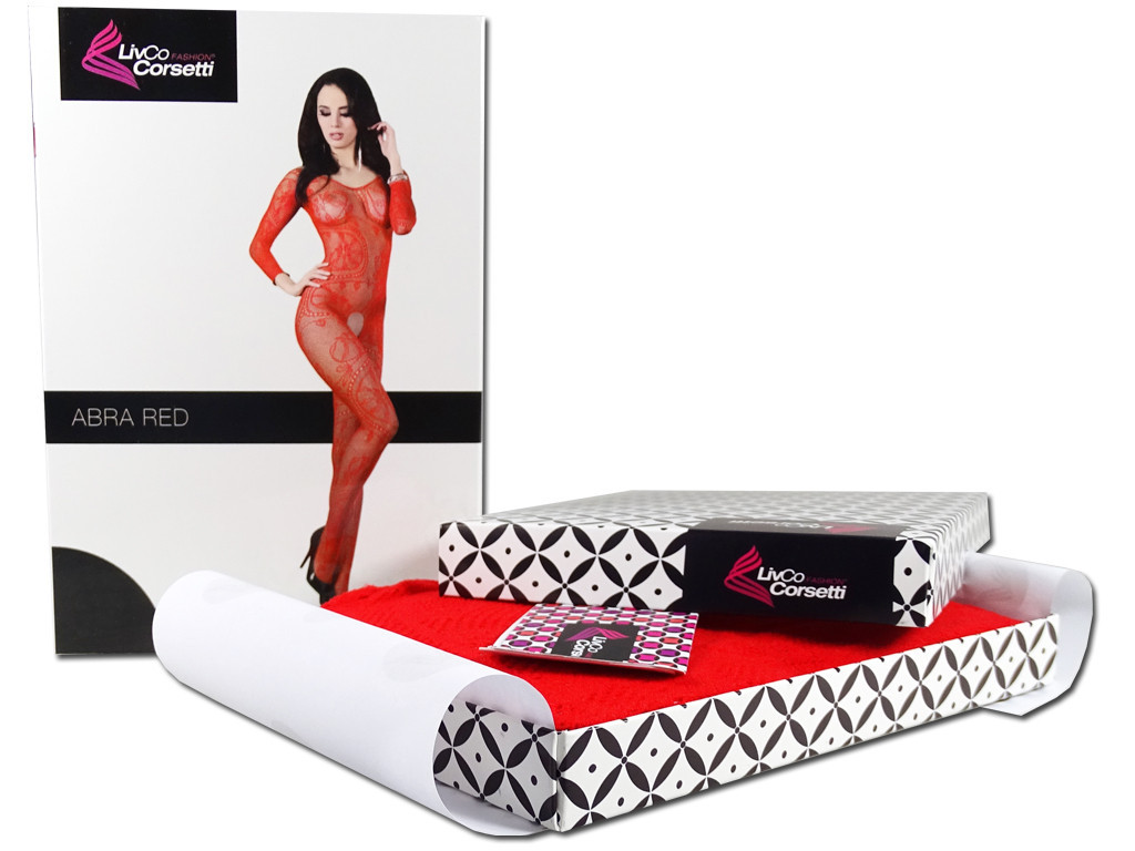 Czerwony bodystocking bielizna erotyczna damska